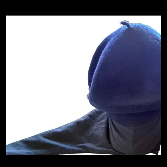 Vintage Women’s Winter Trapper Hat Dark Navy Blue Ear Flaps Fleece Casual - Picture 7 of 12